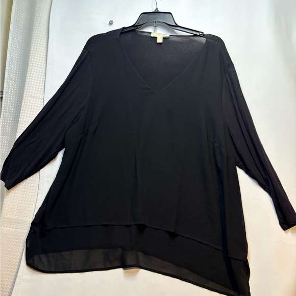 Michael Kors Sheer Layered Tunic - Dark Gray - Picture 1 of 7
